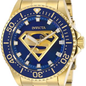 Invicta Herrklocka 29689 Dc Comics Blå/Gulguldtonat stål Ø44 mm