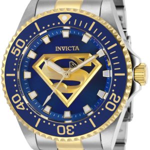 Invicta Herrklocka 29690 Dc Comics Blå/Gulguldtonat stål Ø44 mm