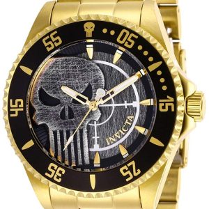 Invicta Herrklocka 29694 Marvel Grå/Gulguldtonat stål Ø44 mm