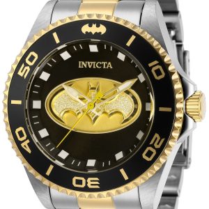 Invicta Herrklocka 29697 Dc Comics Svart/Gulguldtonat stål Ø44 mm