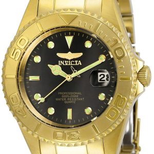 Invicta Herrklocka 29939 Svart/Gulguldtonat stål Ø37.5 mm