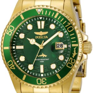 Invicta Herrklocka 30027 Pro Diver Grön/Gulguldtonat stål Ø43 mm