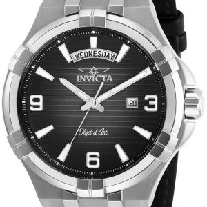 Invicta Herrklocka 30183 Svart/Läder Ø44 mm