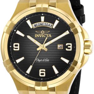 Invicta Herrklocka 30186 Objet D Art Svart/Läder Ø44 mm