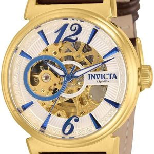 Invicta Herrklocka 30462 Objet D Art Silverfärgad/Läder Ø41 mm