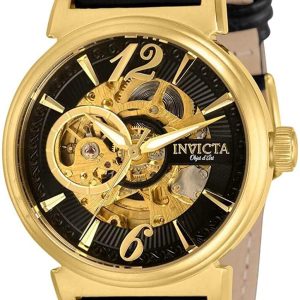 Invicta Herrklocka 30463 Objet D Art Svart/Läder Ø41 mm