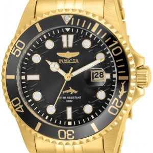 Invicta Herrklocka 30614 Svart/Gulguldtonat stål Ø43 mm