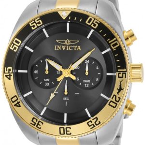 Invicta Herrklocka 30802 Svart/Gulguldtonat stål Ø48 mm