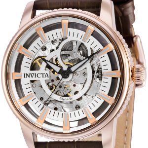 Invicta Herrklocka 30924 Objet D Art Silverfärgad/Läder Ø42 mm