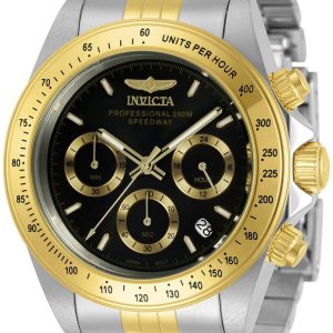 Invicta Herrklocka 30992 Speedway Svart/Gulguldtonat stål Ø39.5 mm