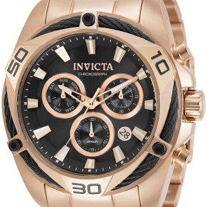 Invicta Herrklocka 31326 Bolt Svart/Roséguldstonat stål Ø50 mm