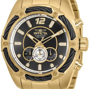 Invicta Herrklocka 31475 Bolt Svart/Gulguldtonat stål Ø52 mm