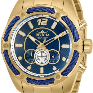 Invicta Herrklocka 31477 Bolt Blå/Gulguldtonat stål Ø52 mm