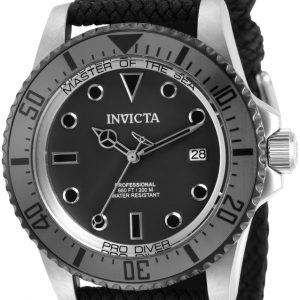 Invicta Herrklocka 31485 Svart/Textil Ø44 mm