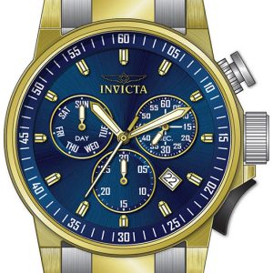 Invicta Herrklocka 31633 I-Force Blå/Gulguldtonat stål Ø46 mm