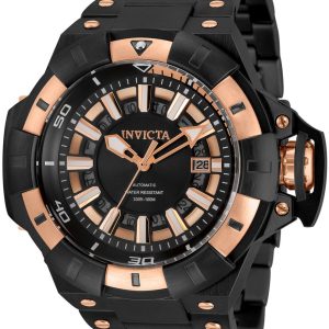 Invicta Herrklocka 31863 Akula Svart/Roséguldstonat stål Ø52.5 mm