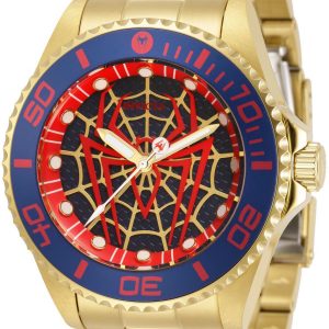 Invicta Herrklocka 32379 Marvel Blå/Gulguldtonat stål Ø44 mm