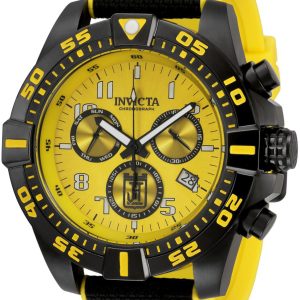 Invicta Herrklocka 33218 Jason Taylor Gul/Gummi Ø51 mm