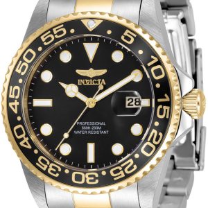 Invicta Herrklocka 33255 Pro Diver Svart/Gulguldtonat stål Ø42 mm