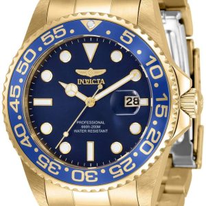 Invicta Herrklocka 33256 Pro Diver Blå/Gulguldtonat stål Ø52 mm