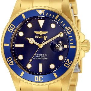 Invicta Herrklocka 33270 Pro Diver Blå/Gulguldtonat stål Ø42 mm