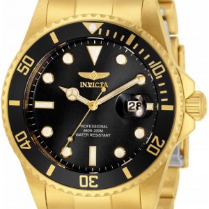 Invicta Herrklocka 33271 Pro Diver Svart/Gulguldtonat stål Ø42 mm