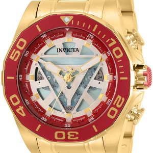 Invicta Herrklocka 33313 Flerfärgad/Gulguldtonat stål Ø48 mm