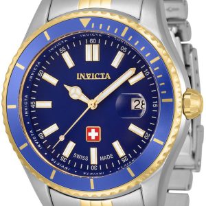 Invicta Herrklocka 33434 Pro Diver Blå/Gulguldtonat stål Ø44 mm