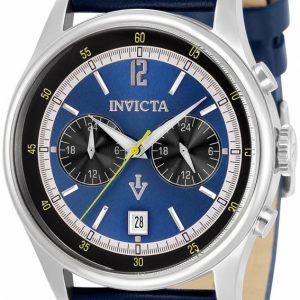 Invicta Herrklocka 33505 Vintage Blå/Läder Ø44 mm