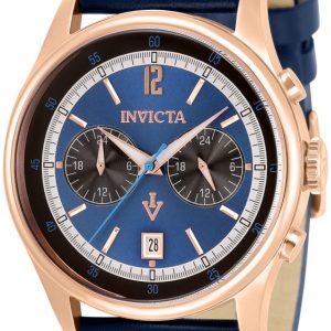 Invicta Herrklocka 33507 Vintage Blå/Läder Ø44 mm