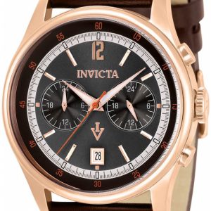 Invicta Herrklocka 33508 Vintage Grå/Läder Ø44 mm