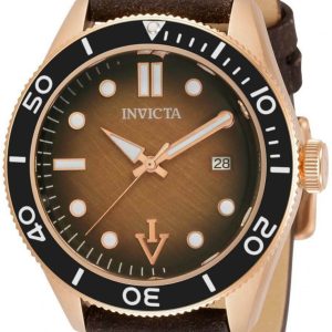 Invicta Herrklocka 33517 Vintage Brun/Läder Ø44 mm