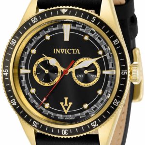 Invicta Herrklocka 33530 Vintage Svart/Läder Ø44 mm