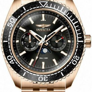 Invicta Herrklocka 33564 Pro Diver Svart/Roséguldstonat stål Ø42.5