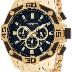 Invicta Herrklocka 33847 Svart/Gulguldtonat stål Ø52 mm