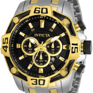 Invicta Herrklocka 33853 Pro Diver Svart/Gulguldtonat stål Ø52 mm