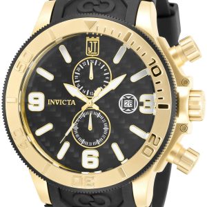 Invicta Herrklocka 33980 Jason Taylor Svart/Gulguldtonat stål Ø52 mm