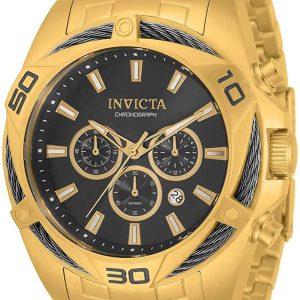 Invicta Herrklocka 34122 Bolt Svart/Gulguldtonat stål Ø50 mm