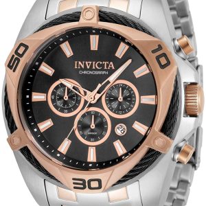 Invicta Herrklocka 34129 Bolt Svart/Roséguldstonat stål Ø50 mm