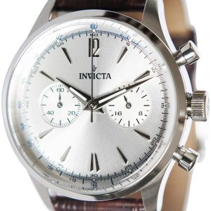 Invicta Herrklocka 35113 Vintage Silverfärgad/Läder Ø40 mm