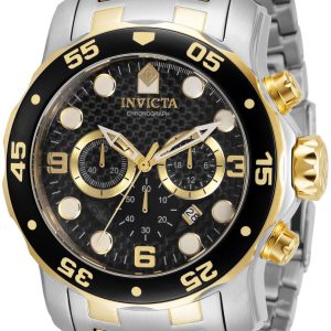 Invicta Herrklocka 35134 Pro Diver Svart/Gulguldtonat stål Ø48 mm