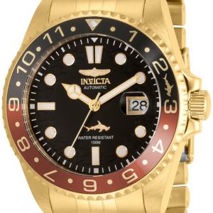 Invicta Herrklocka 35153 Pro Diver Svart/Gulguldtonat stål Ø47 mm