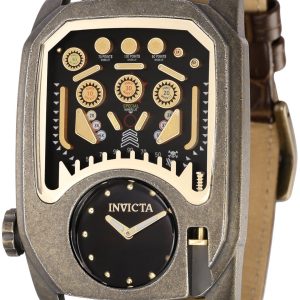 Invicta Herrklocka 35454 Cuadro Svart/Läder