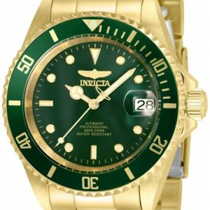 Invicta Herrklocka 35696 Pro Diver Grön/Gulguldtonat stål Ø40 mm