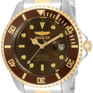 Invicta Herrklocka 35728 Pro Diver Brun/Gulguldtonat stål Ø47 mm