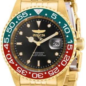 Invicta Herrklocka 36041 Pro Diver Svart/Gulguldtonat stål Ø40 mm