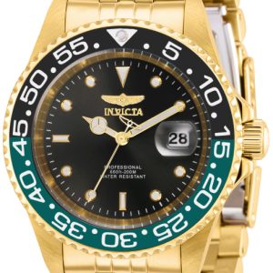 Invicta Herrklocka 36043 Pro Diver Svart/Gulguldtonat stål Ø40 mm