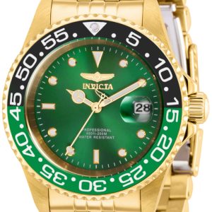 Invicta Herrklocka 36044 Pro Diver Grön/Gulguldtonat stål Ø40 mm