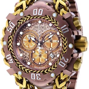 Invicta Herrklocka 36619 Gladiator Brun/Gulguldtonat stål Ø55.25 mm