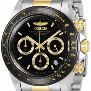 Invicta Herrklocka 36743 Speedway Svart/Gulguldtonat stål Ø39.5 mm